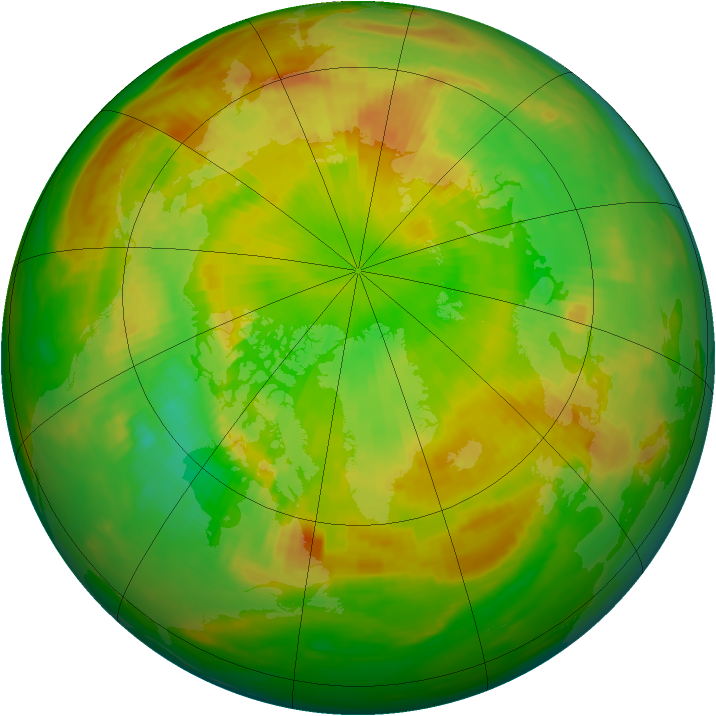 Arctic ozone map for 08 June 1991